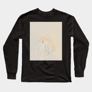 Sleepy bear doodle art Long Sleeve T-Shirt